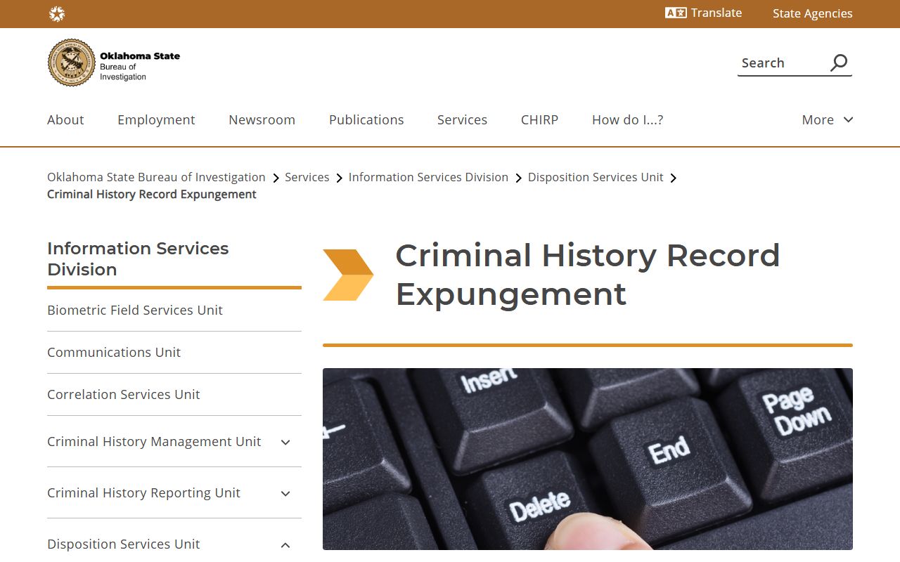 Muskogee County expungement of docketed court records through OSBI