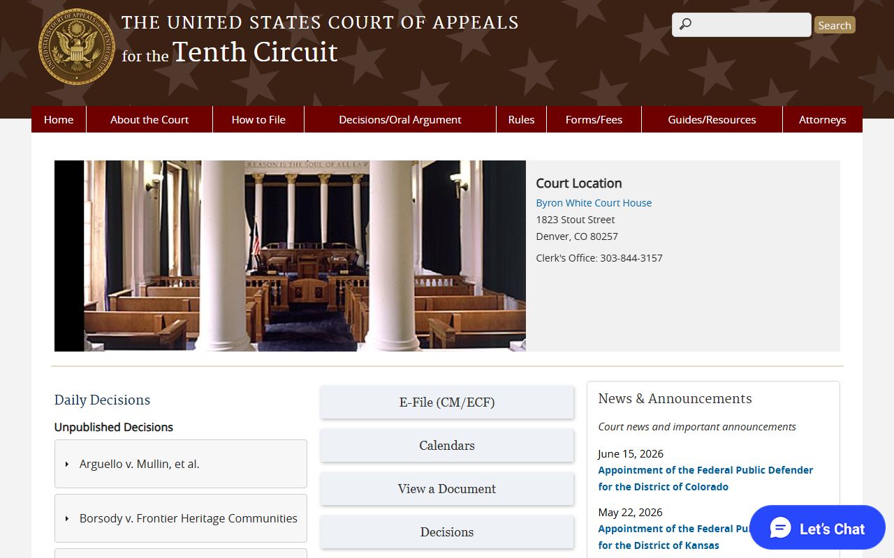 Muskogee County federal appeals records at the Tenth Circuit Court of Appeals
