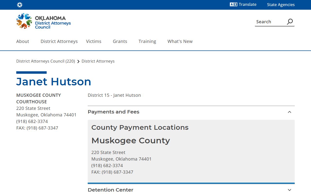 Muskogee County criminal court records and the District 15 District Attorney office