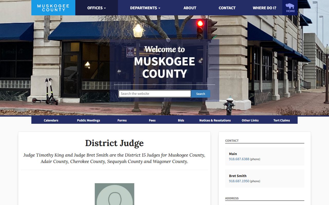 Muskogee County District Court District Judge office in Judicial District 15