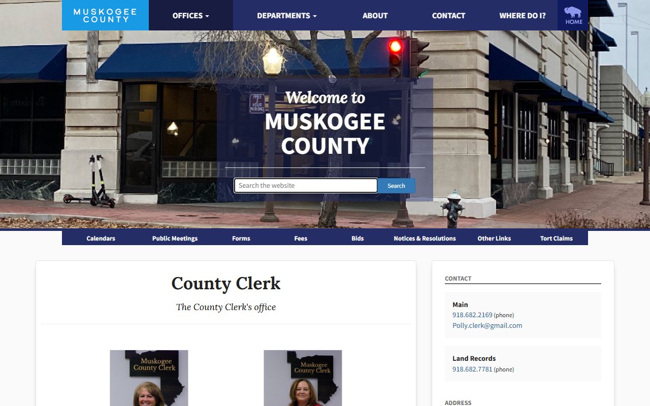 Muskogee County Clerk land records that connect to probate estate property