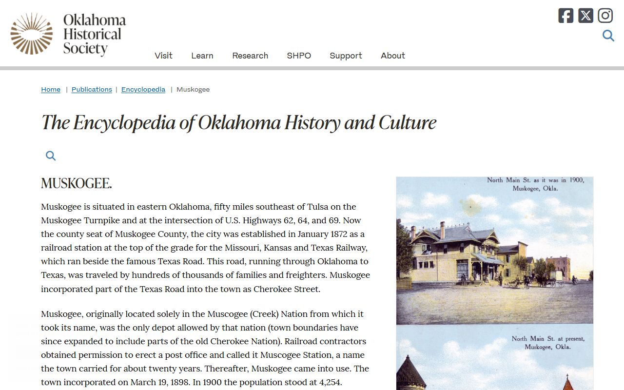 Muskogee County probate records and the historic city of Muskogee