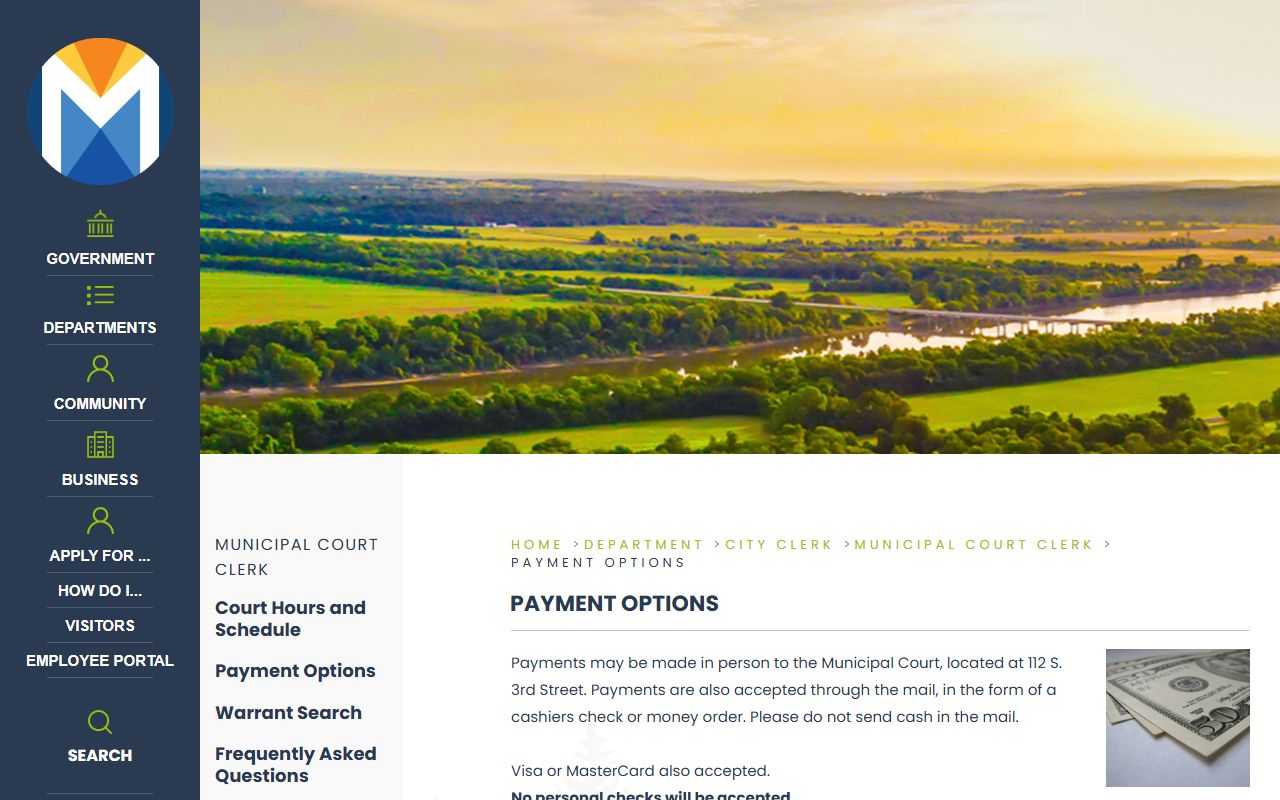 Muskogee County traffic court records payment options page