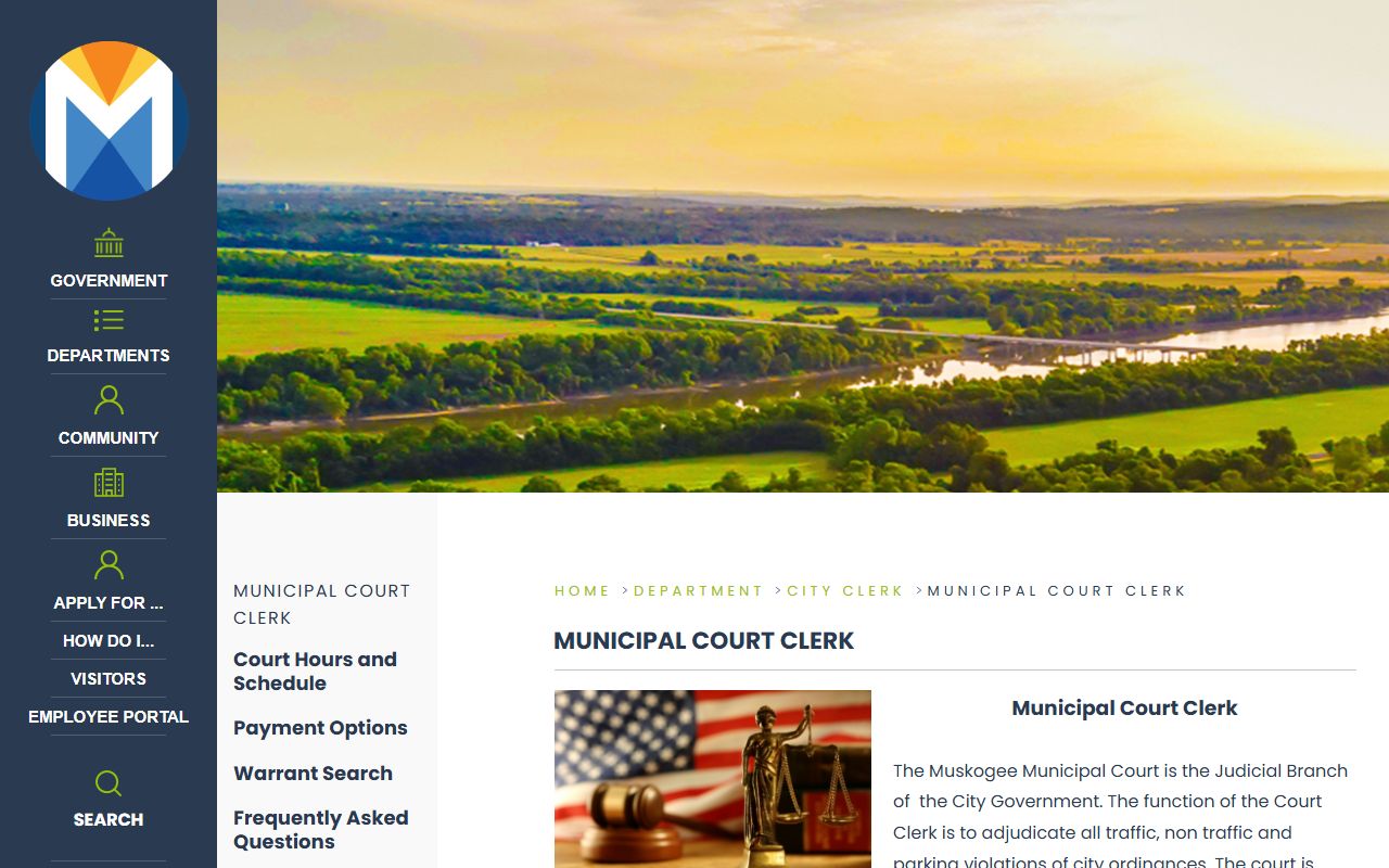 Muskogee County Municipal Court traffic court records page