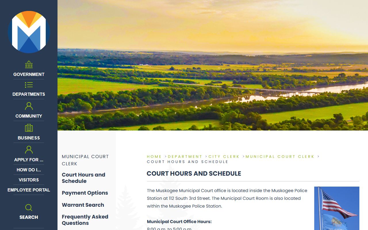 Muskogee County traffic court records court schedule page